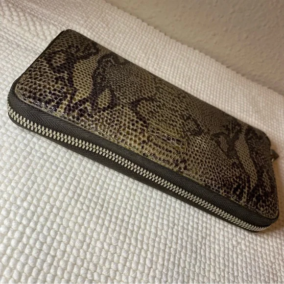 Tumi Snakeskin Pattern Zip Wallet - Picture 7 of 11